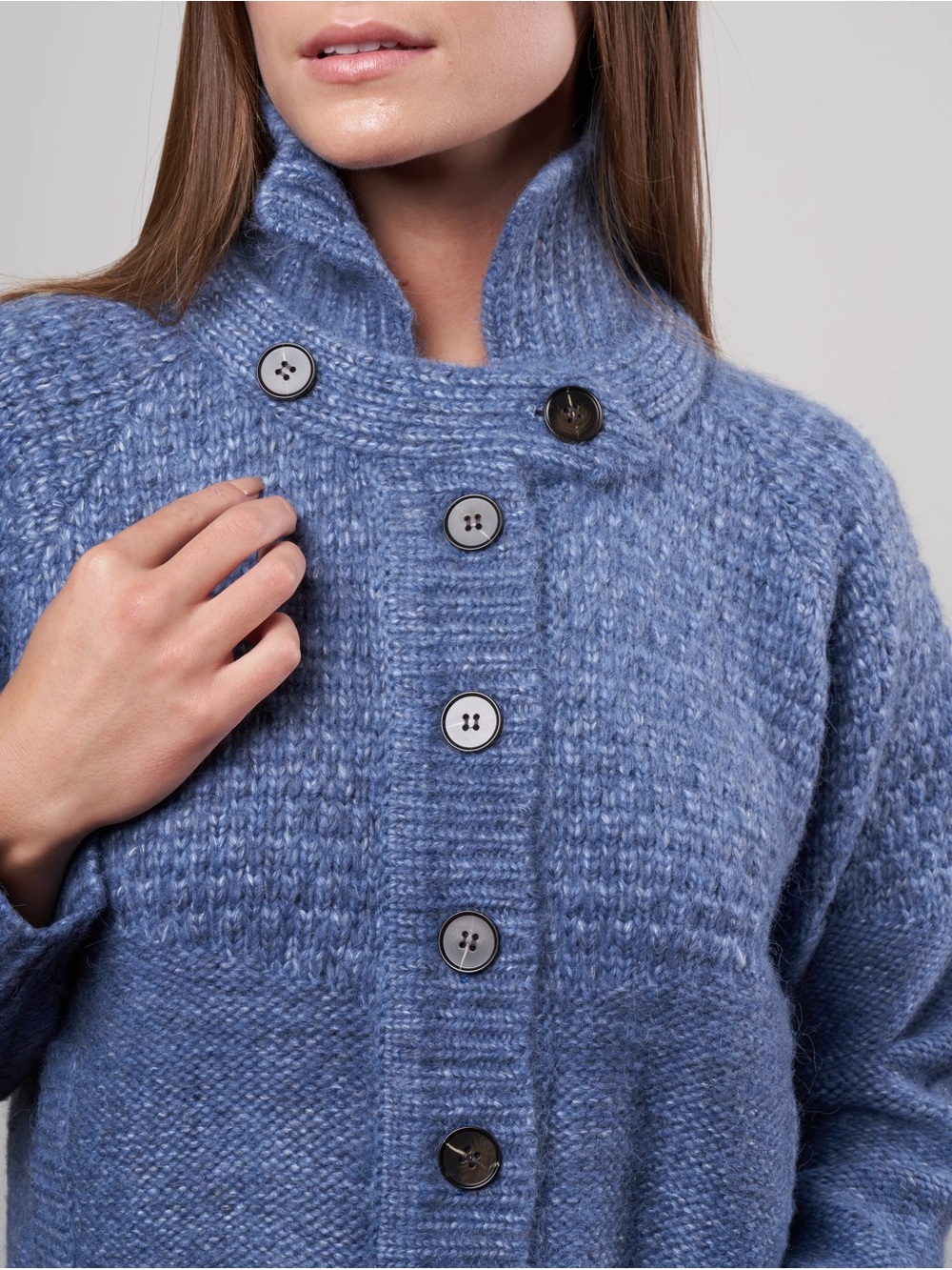 The Great. The Shrunken Hearth Cardigan in Saltwater Blue Size 3 or Large